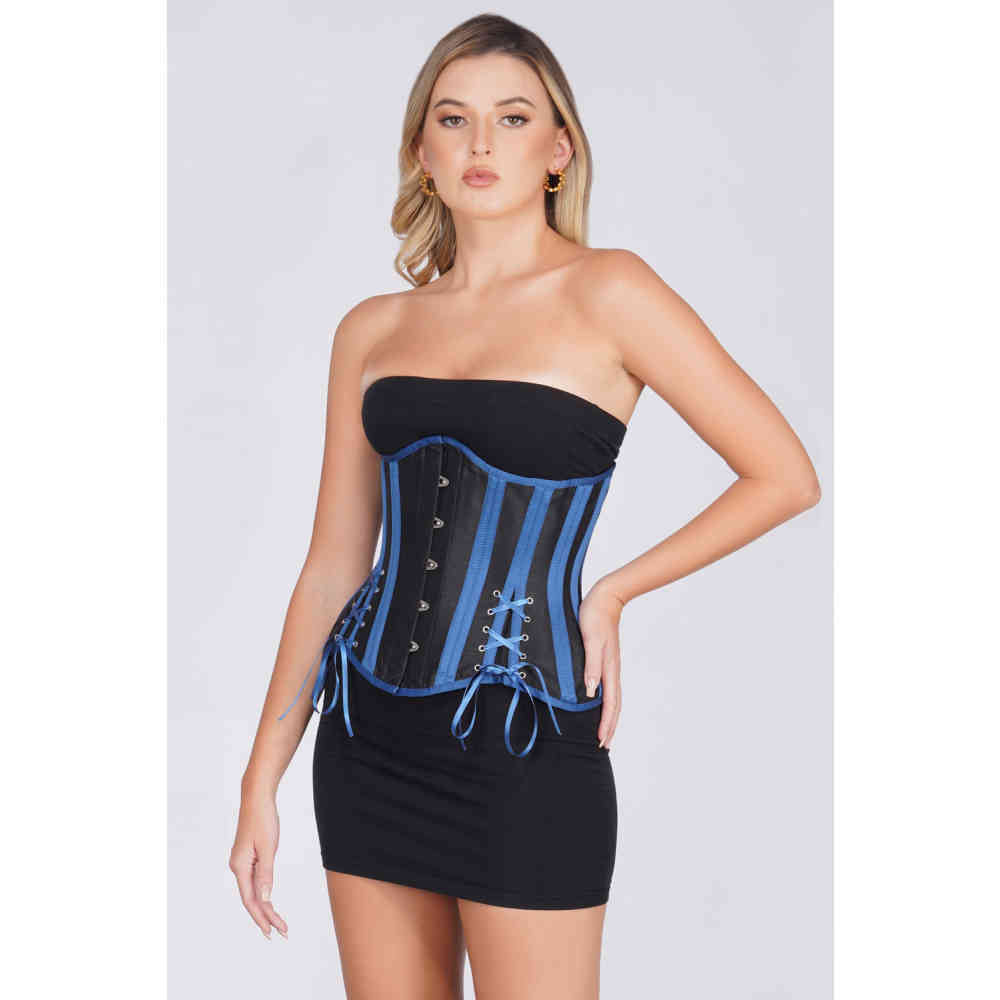 Attitude Corsets - Travon Waist training underbust korset - Blauw